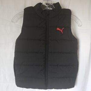 Puma Black Puffer Vest with Red Logo